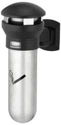 Rubbermaid - 0.6 Gal Stainless Steel Cigarette & Cigar Receptacle - 11-5/8" Wide x 18" High - Makers Industrial Supply