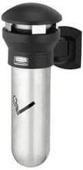 Rubbermaid - 0.6 Gal Stainless Steel Cigarette & Cigar Receptacle - 11-5/8" Wide x 18" High - Makers Industrial Supply