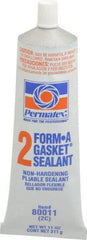 Permatex - 11 oz Tube Black Rosin Gasket Sealant - -65 to 400°F Operating Temp, 24 hr Full Cure Time - Makers Industrial Supply