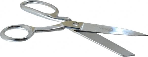 Clauss - 3-1/2" LOC, 8" OAL Chrome Plated Standard Shears - Right Hand, Chrome Plated Offset Handle, For General Purpose Use - Makers Industrial Supply