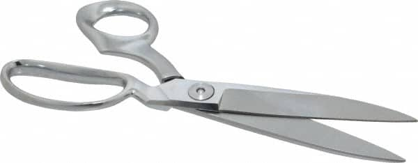 Clauss - 4-1/2" LOC, 10" OAL Chrome Plated Standard Shears - Right Hand, Chrome Plated Offset Handle, For General Purpose Use - Makers Industrial Supply