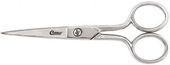 Clauss - 2" LOC, 5" OAL Chrome Plated Standard Scissors - Ambidextrous, Chrome Plated Straight Handle, For Sewing - Makers Industrial Supply