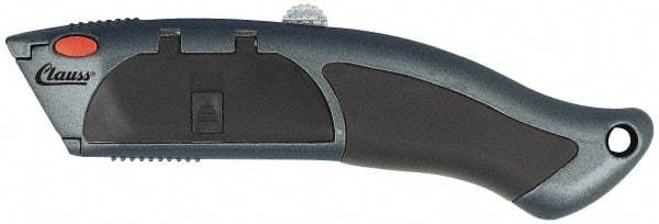 Clauss - Retractable Utility Knife - 2-1/4" Blade, Gray Zinc Oxide Handle, 10 Blades Included - Makers Industrial Supply