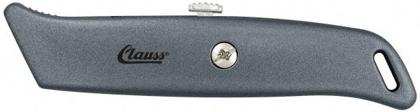 Clauss - Retractable Utility Knife - 2-1/4" Blade, Gray Steel Handle, 1 Blade Included - Makers Industrial Supply