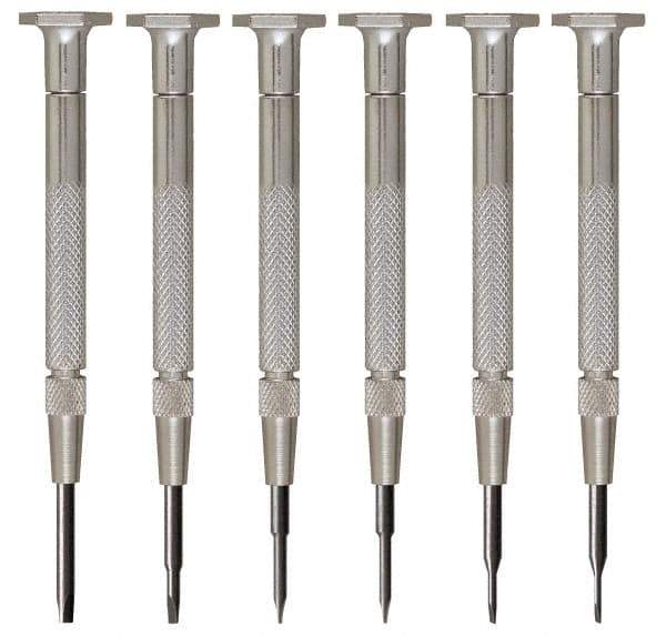 Moody Tools - 6 Piece Slotted Screwdriver Set - Blade Sizes: Width 0.025, 0.04, 0.055, 0.07, 0.08 & 0.1 - Makers Industrial Supply