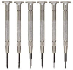 Moody Tools - 6 Piece Slotted Screwdriver Set - Blade Sizes: Width 0.025, 0.04, 0.055, 0.07, 0.08 & 0.1 - Makers Industrial Supply