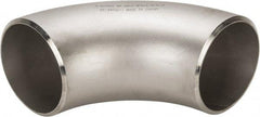 Merit Brass - 5" Grade 304L Stainless Steel Pipe 90° Long Radius Elbow - Butt Weld x Butt Weld End Connections - Makers Industrial Supply