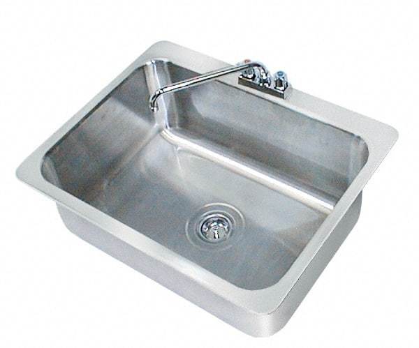 Advance Tabco - 28" Long x 20" Wide Inside, 1 Compartment, Stainless Steel Stainless Steel Drop In Sink - 20 Gauge, 31" Long x 24-1/2" Wide Outside, 12" Deep - Makers Industrial Supply