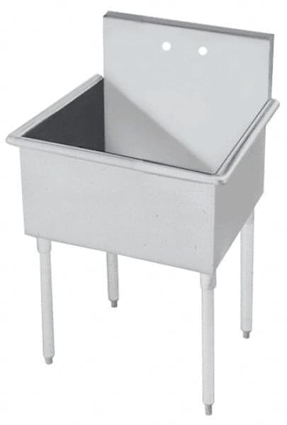 Eagle MHC - 18" Long x 18" Wide Inside, 1 Compartment, Grade 430 Stainless Steel Stainless Steel Scullery Sink - 16 Gauge, 21" Long x 21-1/2" Wide x 42" High Outside, 14" Deep - Makers Industrial Supply