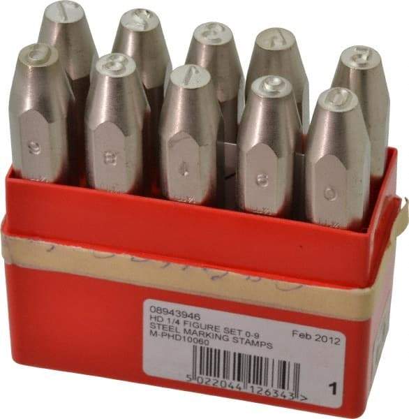 Pryor - 10 Piece, 1/4" Character Steel Stamp Set - Figures, Heavy Duty - Makers Industrial Supply