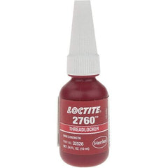 Loctite - 10 mL Bottle, Red, High Strength Liquid Threadlocker - Series 2760, 24 hr Full Cure Time - Makers Industrial Supply