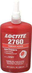 Loctite - 250 mL Bottle, Red, High Strength Liquid Threadlocker - Series 2760, 24 hr Full Cure Time, Hand Tool, Heat Removal - Makers Industrial Supply