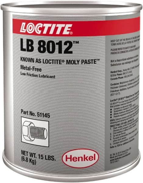 Loctite - 15 Lb Can General Purpose Anti-Seize Lubricant - Molybdenum Disulfide, 750°F, Black - Makers Industrial Supply