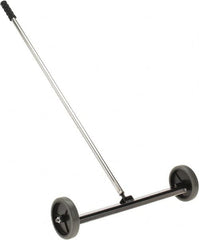 Shields Magnetics - 18 & 20" Long Push Magnetic Sweeper with Wheels - 2-1/2" Wide x 1" High x 42" Long, 5" Wheel Diam, 1-1/2" Clearance - Makers Industrial Supply