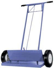 Made in USA - 36" Long Push Magnetic Sweeper with Wheels - 4-1/2" Wide x 1-1/2" High x 48" Long, 10" Wheel Diam, 2-1/2" Clearance - Makers Industrial Supply