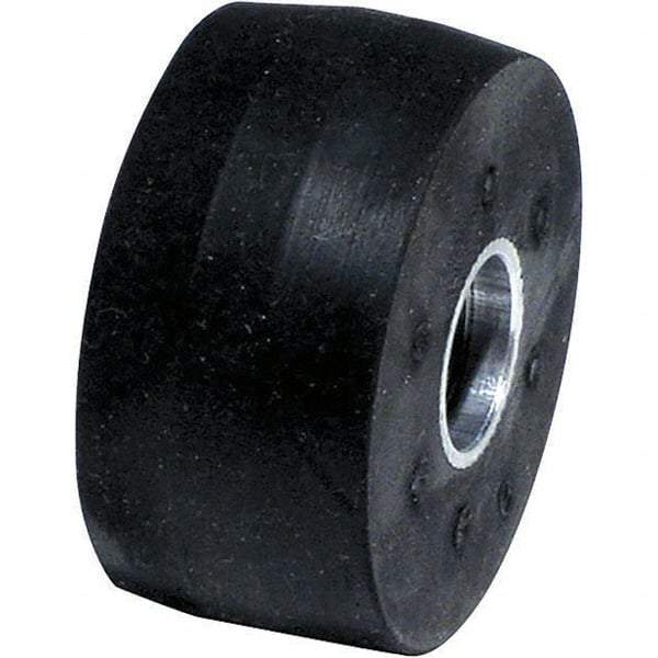 Dynabrade - 2" Diam x 1" Wide Contact Wheel Assembly - 1/4" Arbor Hole, Crowned, 40 Duro Rubber Face - Makers Industrial Supply