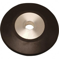 Dynabrade - 4" Diam x 1/2" Wide Contact Wheel - 1/4" Arbor Hole, Radiused, 70 Duro Rubber Face - Makers Industrial Supply