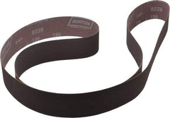 Norton - 2" Wide x 72" OAL, 120 Grit, Aluminum Oxide Abrasive Belt - Aluminum Oxide, Fine, Coated, X Weighted Cloth Backing, Series R228 - Makers Industrial Supply