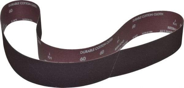 Norton - 2-1/2" Wide x 60" OAL, 60 Grit, Aluminum Oxide Abrasive Belt - Aluminum Oxide, Medium, Coated, X Weighted Cloth Backing, Series R228 - Makers Industrial Supply