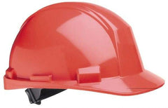 North - ANSI Type II, Class E Rated, 4-Point, Ratchet Adjustment Hard Hat - One Size Fits Most, Orange, Standard Brim - Makers Industrial Supply