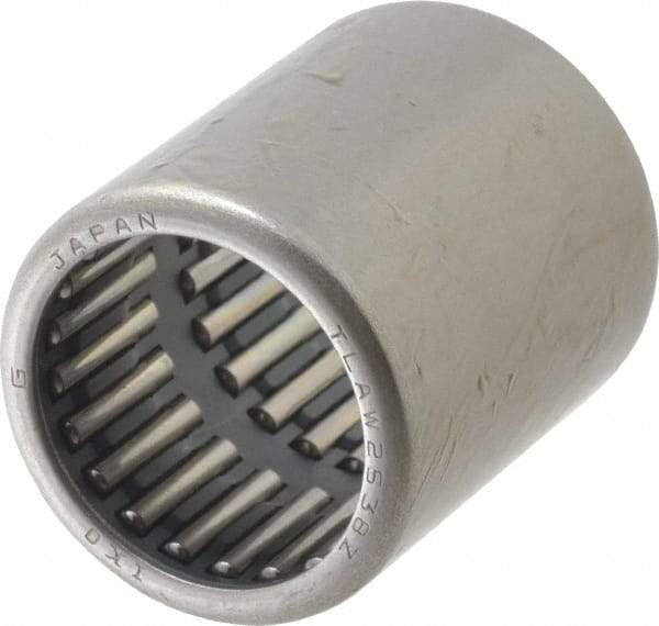 IKO - 0.984" Bore Diam, 7,600 Lb. Dynamic Capacity, 25 x 32 x 38mm, Caged, Open End, Shell Needle Roller Bearing - 1.26" Outside Diam, 1-1/2" Wide - Makers Industrial Supply