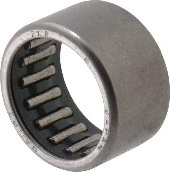 IKO - 11/16" Bore Diam, 1,930 Lb. Dynamic Capacity, 11/16 x 7/8 x 1/2", Caged, Open End, Shell Needle Roller Bearing - 7/8" Outside Diam, 1/2" Wide - Makers Industrial Supply