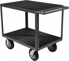 Durham - 1,200 Lb Capacity, 24" Wide x 36" Long x 34" High Instrument Cart - 2 Shelf, Steel, Full Pneumatic Casters - Makers Industrial Supply