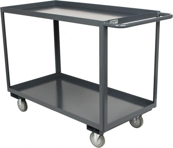 Durham - 1,200 Lb Capacity, 24" Wide x 48" Long x 37-3/4" High Service Cart - 2 Shelf, Steel, Hard Rubber Casters - Makers Industrial Supply