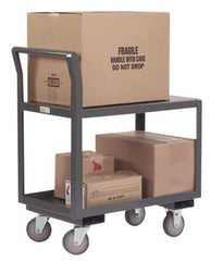 Durham - 1,200 Lb Capacity, 18-1/4" Wide x 33" Long x 37-1/2" High Service Cart - 2 Shelf, Steel, Hard Rubber Casters - Makers Industrial Supply