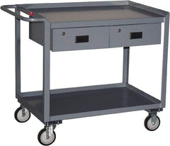 Jamco - 1,200 Lb Capacity, 30" Wide x 36" Long x 34" High Tool Cart - 2 Shelf, Steel, Hard Rubber Casters - Makers Industrial Supply