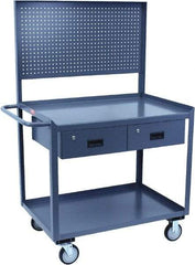 Jamco - 1,200 Lb Capacity, 24" Wide x 36" Long x 58" High Tool Cart - 2 Shelf, Steel, Hard Rubber Casters - Makers Industrial Supply