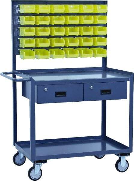 Jamco - 1,200 Lb Capacity, 30" Wide x 36" Long x 58" High Tool Cart - 2 Shelf, Steel, Hard Rubber Casters - Makers Industrial Supply