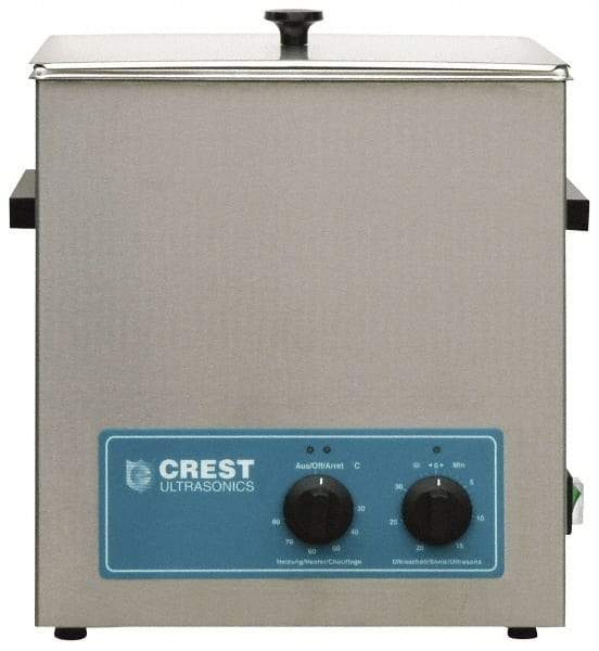 CREST ULTRASONIC - Bench Top Water-Based Ultrasonic Cleaner - 3.25 Gal Max Operating Capacity, Stainless Steel Tank, 13" High x 323.85mm Long x 266.7mm Wide, 117, 220 Input Volts - Makers Industrial Supply