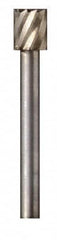 Dremel - 7/32" Cut Diam, 1/8" Shank Diam, Cylinder Head Single Cut Burr - High Speed Steel, Flat End - Makers Industrial Supply