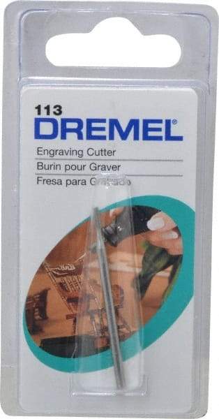 Dremel - 1/16" Cut Diam, 1/8" Shank Diam, Cylinder Head Single Cut Burr - Flat End - Makers Industrial Supply