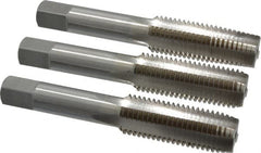 Interstate - M16x2.00 Metric Coarse, 4 Flute, Bottoming, Plug & Taper, Bright Finish, High Speed Steel Tap Set - Right Hand Cut, 3-13/16" OAL, 1-13/16" Thread Length - Makers Industrial Supply