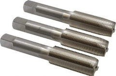 Interstate - M18x1.50 Metric Fine, 4 Flute, Bottoming, Plug & Taper, Bright Finish, High Speed Steel Tap Set - Right Hand Cut, 4-1/32" OAL, 1-13/16" Thread Length - Makers Industrial Supply