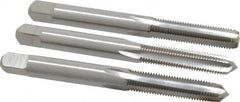 Interstate - M6x0.75 Metric Fine, 4 Flute, Bottoming, Plug & Taper, Bright Finish, High Speed Steel Tap Set - Right Hand Cut, 2-1/2" OAL, 1" Thread Length - Makers Industrial Supply