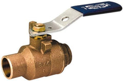 NIBCO - 2" Pipe, Standard Port, Bronze Standard Ball Valve - 2 Piece, Inline - One Way Flow, Soldered x Soldered Ends, 600 WOG, 150 WSP - Makers Industrial Supply