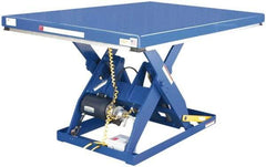 Vestil - 2,000 Lb Capacity Electric Scissor Lift Table - 7" Lift Height, 96" Platform Length x 48" Platform Width - Makers Industrial Supply