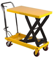 Wesco Industrial Products - 1,650 Lb Capacity Portable Foot-Operated Scissor Lift Table - 16" Lift Height, 39" Platform Length x 20" Platform Width - Makers Industrial Supply