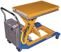 Vestil - 1,000 Lb Capacity Portable Battery-Operated Scissor Lift Table - 9" Lift Height, 48" Platform Length x 24" Platform Width - Makers Industrial Supply