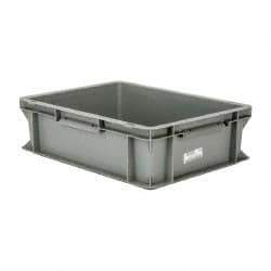 SSI Schaefer - 0.38 Cu Ft, 55 Lb Load Capacity Gray Polypropylene Tote Container - Stacking, 15.8" Long x 11.9" Wide x 4.8" High - Makers Industrial Supply