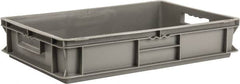 SSI Schaefer - 0.82 Cu Ft, 55 Lb Load Capacity Gray Polypropylene Tote Container - Stacking, 23.7" Long x 15.8" Wide x 4.8" High - Makers Industrial Supply