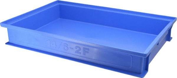 SSI Schaefer - 0.28 Cu Ft, 22 Lb Load Capacity Blue Polyethylene & Conductive PP Tote Container - Stacking, 18.4" Long x 12-1/2" Wide x 2.9" High - Makers Industrial Supply