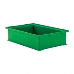 SSI Schaefer - 0.42 Cu Ft, 22 Lb Load Capacity Green Polyethylene & Conductive PP Tote Container - Stacking, 18.4" Long x 12-1/2" Wide x 4.6" High - Makers Industrial Supply