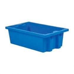 SSI Schaefer - 0.6 Cu Ft, 44 Lb Load Capacity Blue Polypropylene Tote Container - Stacking, Nesting, 21.3" Long x 12.6" Wide x 6.7" High - Makers Industrial Supply