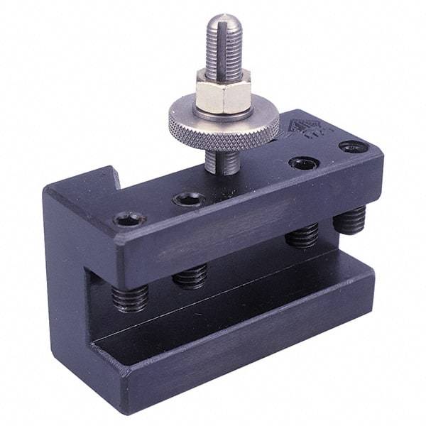 Aloris - Series CXA, #1 Turning & Facing Tool Post Holder - 13 to 18" Lathe Swing, 2-1/8" OAH x 3-1/2" OAL, 3/4" Max Tool Cutting Size, 1-7/16" Centerline Height - Exact Industrial Supply