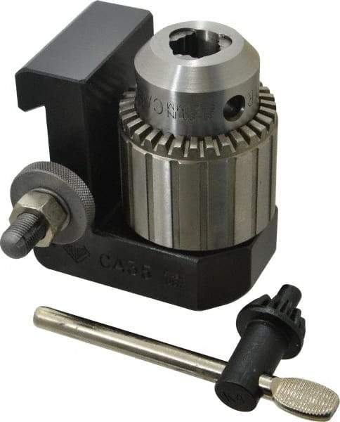 Aloris - Series CA, #35 Dovetail Drill Chuck Tool Post Holder - 14 to 20" Lathe Swing, 2-1/2" OAH, 3/4" Max Tool Cutting Size, 2-9/16" Centerline Height - Exact Industrial Supply