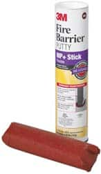 3M - 1/4" x 6" Stick Red Elastomer Fire Barrier Putty - 437°F Max Operating Temp, Series MP+ - Makers Industrial Supply